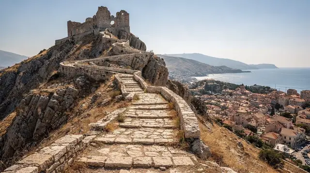 Climbing San Giovanni Fortress above Kotor