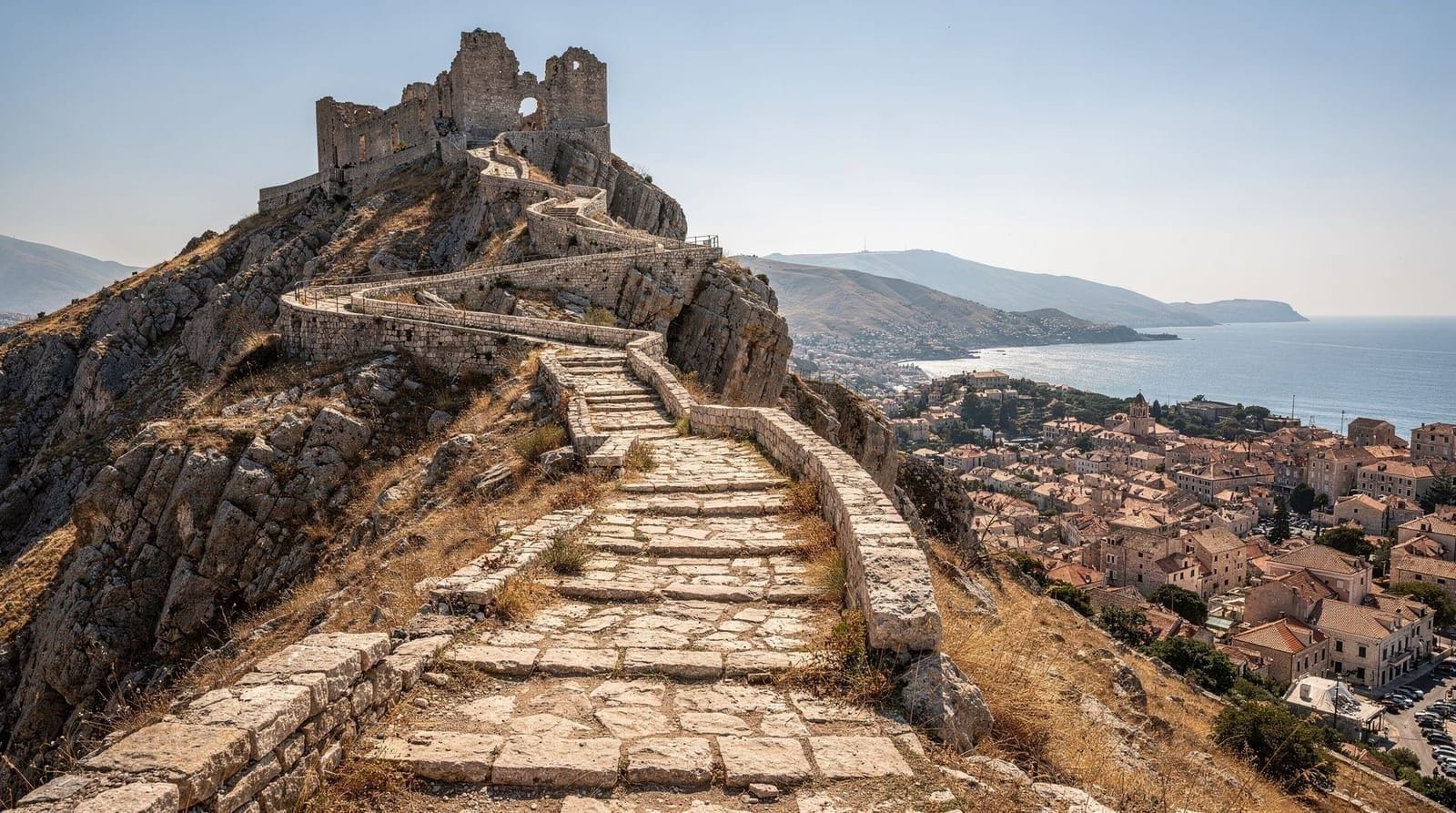 Subir a la fortaleza de San Giovanni sobre Kotor